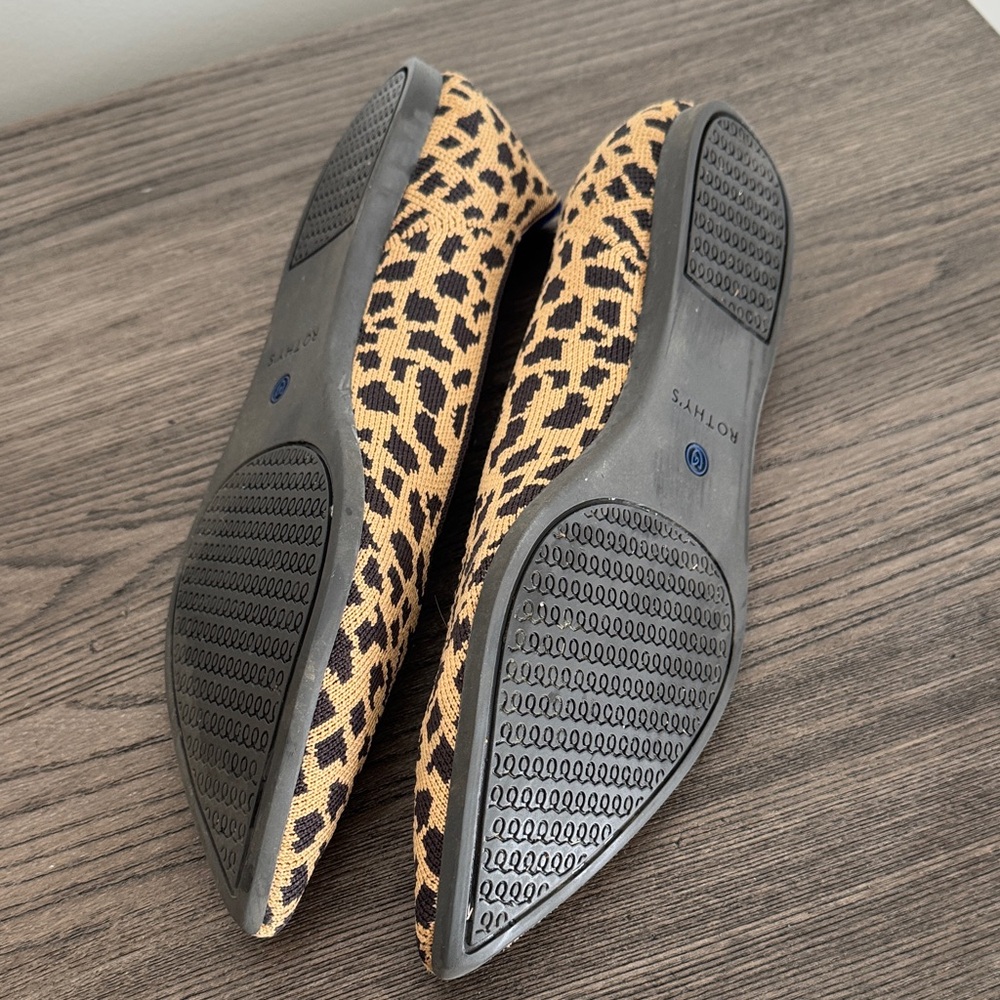 Rothy's Tan and Black Leopard Flats - Picture 2 of 2